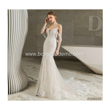 Luxury Crystal luxury china Istanbul Long Tail turkey wedding dress mermaid tail with appliques tail